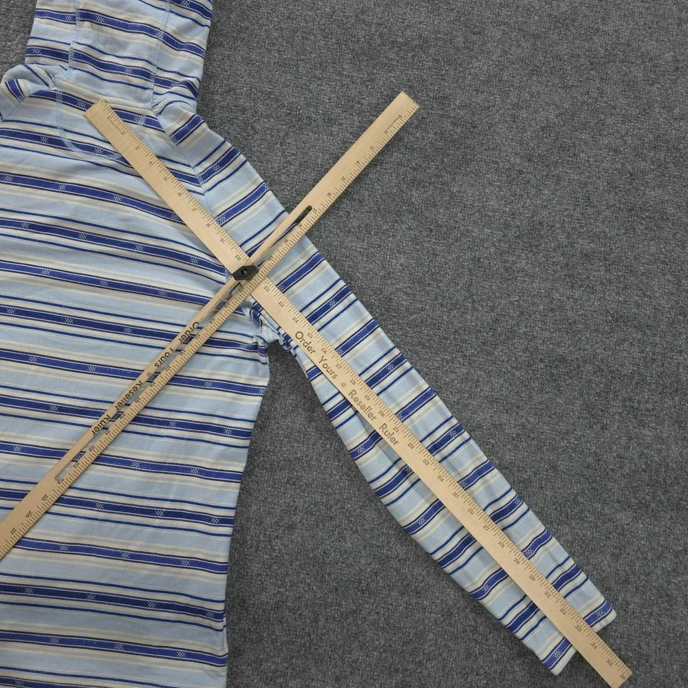 Rhone‎ Hoodie Mens Large Blue Striped Endless Sun Bolinas Beach Poncho Henley